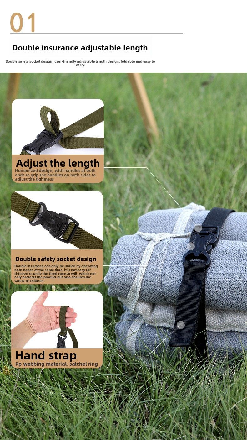 AYXSEE Outdoor Travel Camping Adjustable Nylon Buckle Multi-Purpose Binding Backpack Strap_voghion.com