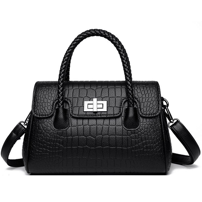 Borsa a tracolla in pelle morbida ed elegante, con tracolla intrecciata, per donne, 2025, nuova, alla moda, per mamme di mezza età_voghion.com