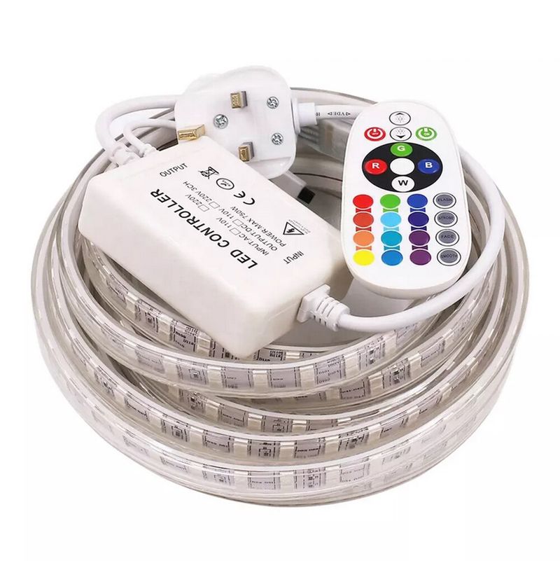 Bande lumineuse LED 240 V 5050 RVB à changement de couleur pour armoire, cuisine, Noël_voghion.com