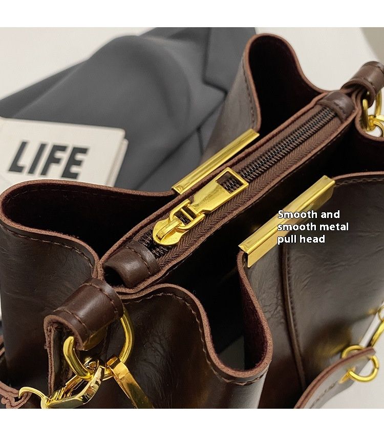 Damentasche Neue Umhängetasche Herbst und Winter Bucket Bag High-End Sense Vielseitige Nischendesign-Retro-Umhängetasche für Damen_voghion.com