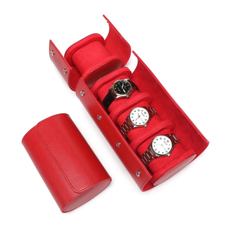 Portable Watch Box High Grade Leather Black Watch Storage Box Dustproof And Drop Proof Multifunctional Portable Watch Bag_voghion.com