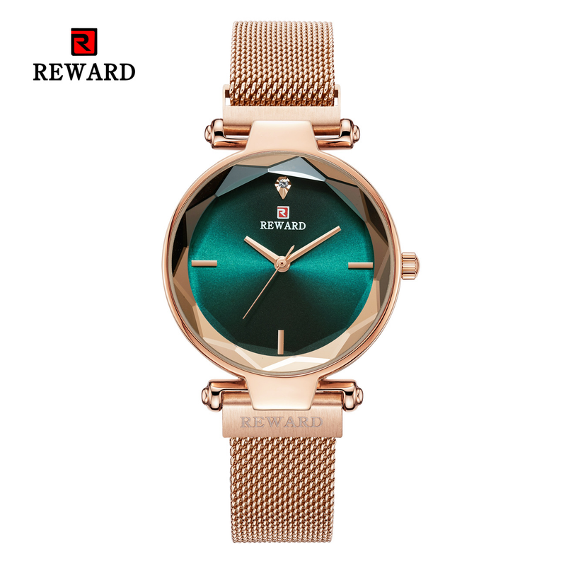 REWARD63096 Women's Watch Magnetic Buckle Strap Watch Fashion Waterproof Quartz Watch Mesh Strap Watch_voghion.com