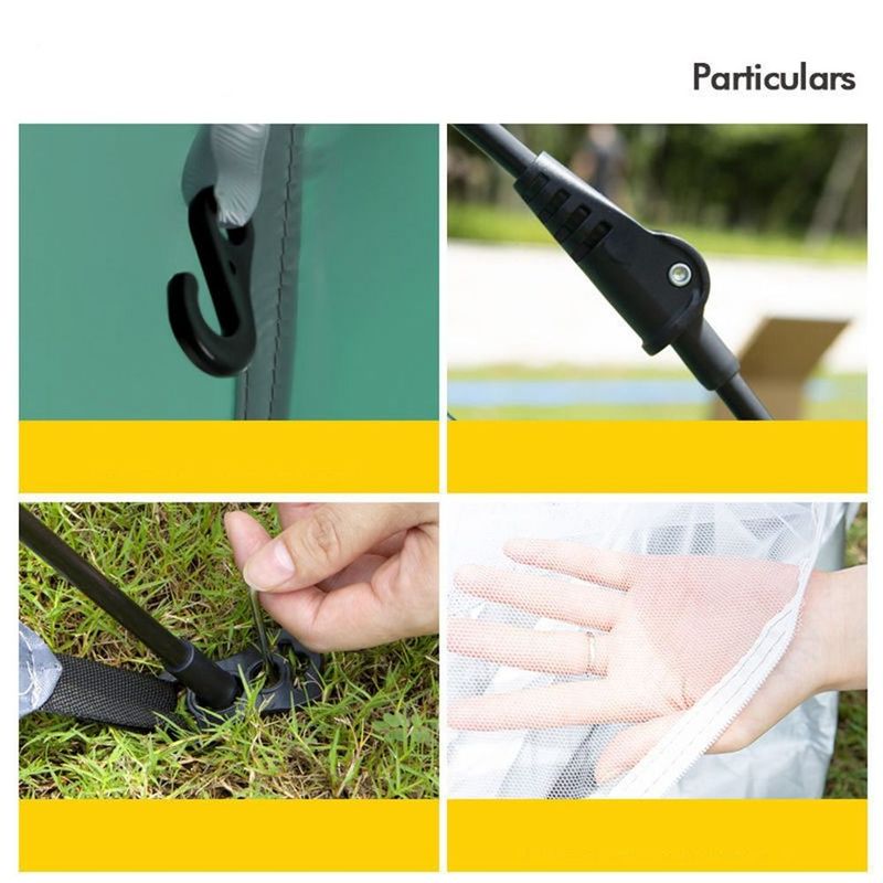 Draagbare, volledig automatische tent, snel te openen, 2-persoons, dubbele deur, opvouwbare kampeertent, tweepersoons strandtent_voghion.com