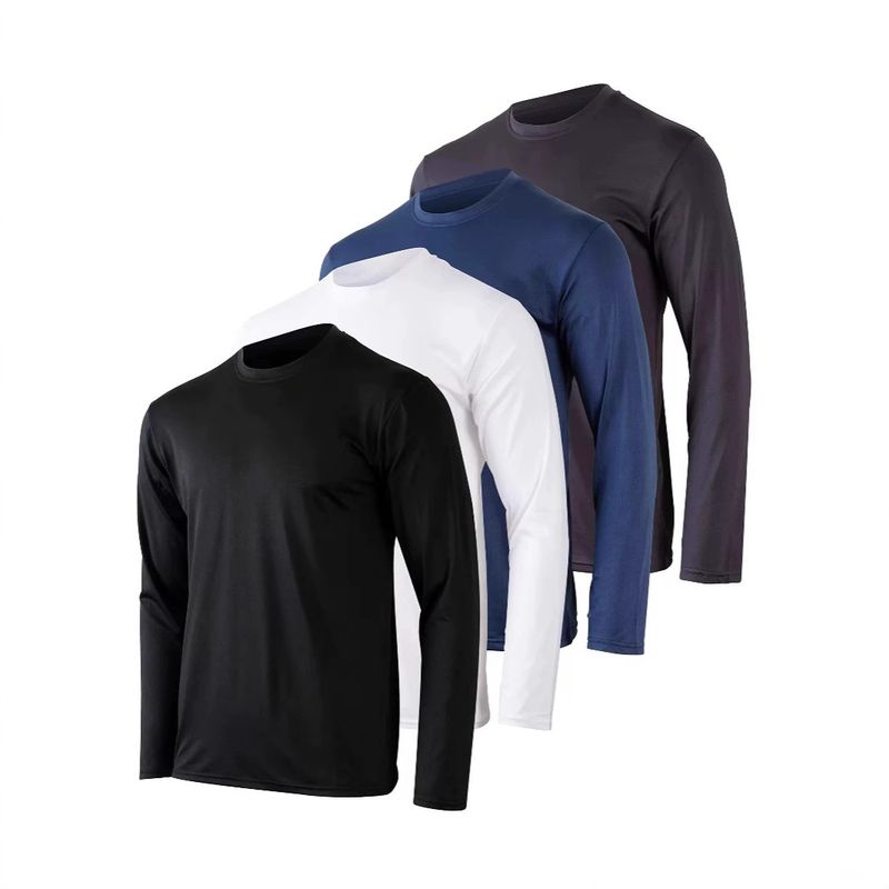 Unbeatable Quality 2025 Spring New Casual Round Neck Long Sleeve Men's Quick Drying Breathable Top_voghion.com