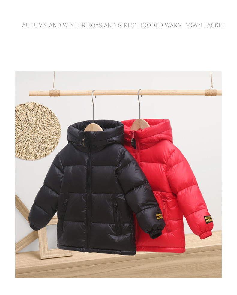 Children's medium length thick warm down jacket_voghion.com