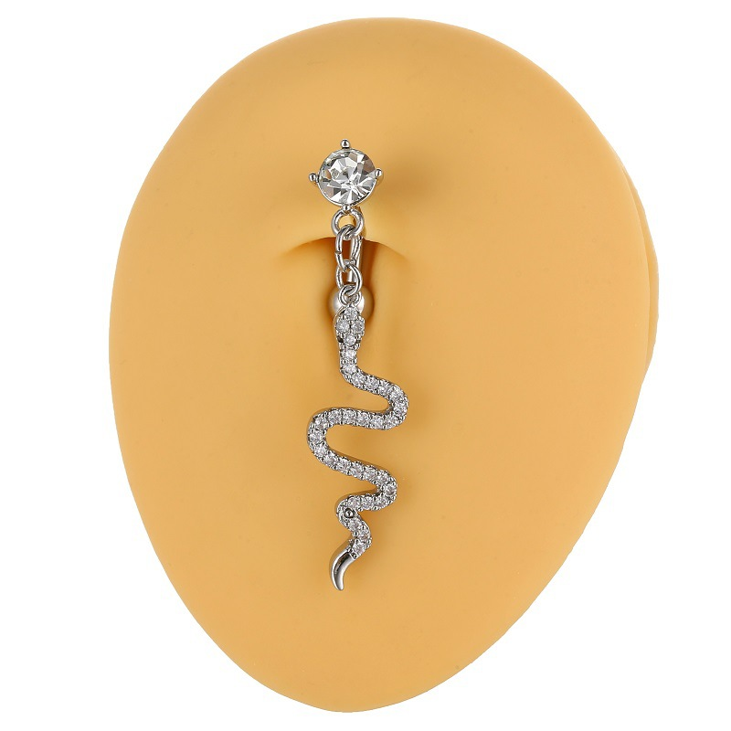 1 pz acciaio inossidabile colore argento anelli per ombelico anello per ombelico zircone cubico goccia ciondola gioielli penetranti della pancia del corpo sexy_voghion.com