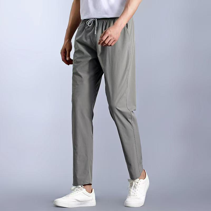 Sports pants, versatile casual cropped pants, running and fitness men's pants, loose ankle pants_voghion.com