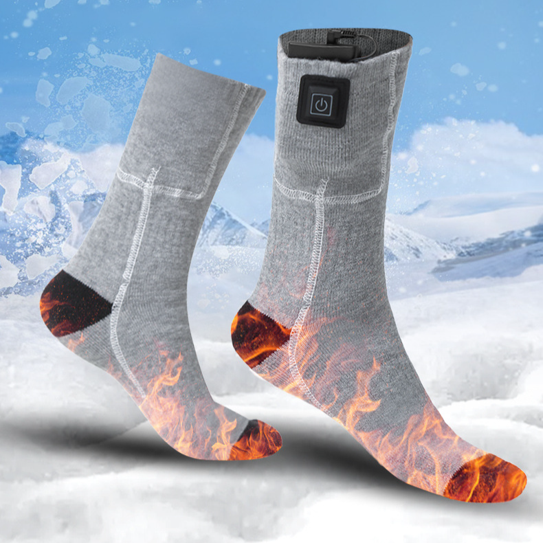 Calcetines térmicos de invierno, calcetines térmicos eléctricos para hombre y mujer, calcetines térmicos de esquí, calcetines largos de tubo cálido para pies, calcetines térmicos con carga_voghion.com