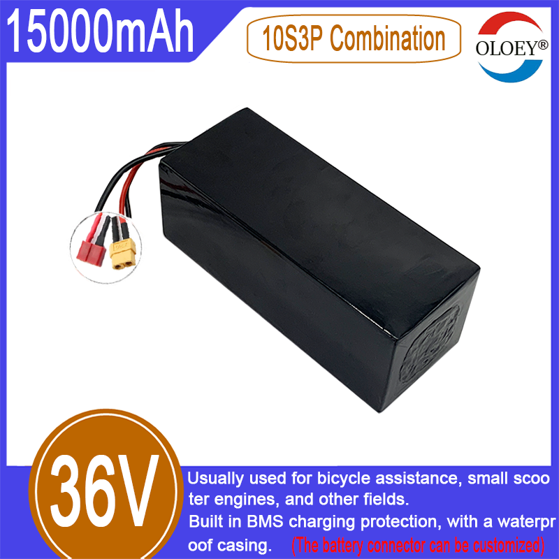 36V lithium-ion battery pack, 10S3P combination, 15000mAh, built-in BMS charging protection, used for bicycle range assistance_voghion.com