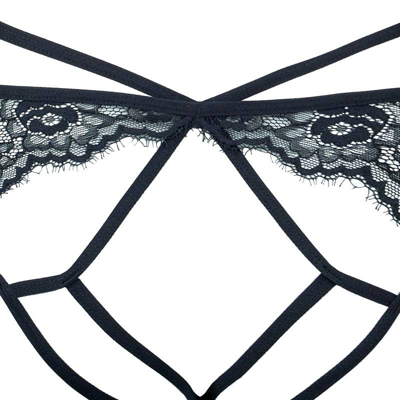 KOOSSOASIS Eyelash Elastic Lace Steel Ring Ultra-thin Bra With Exposed Hips, Low-waisted Briefs Set Sexy_voghion.com