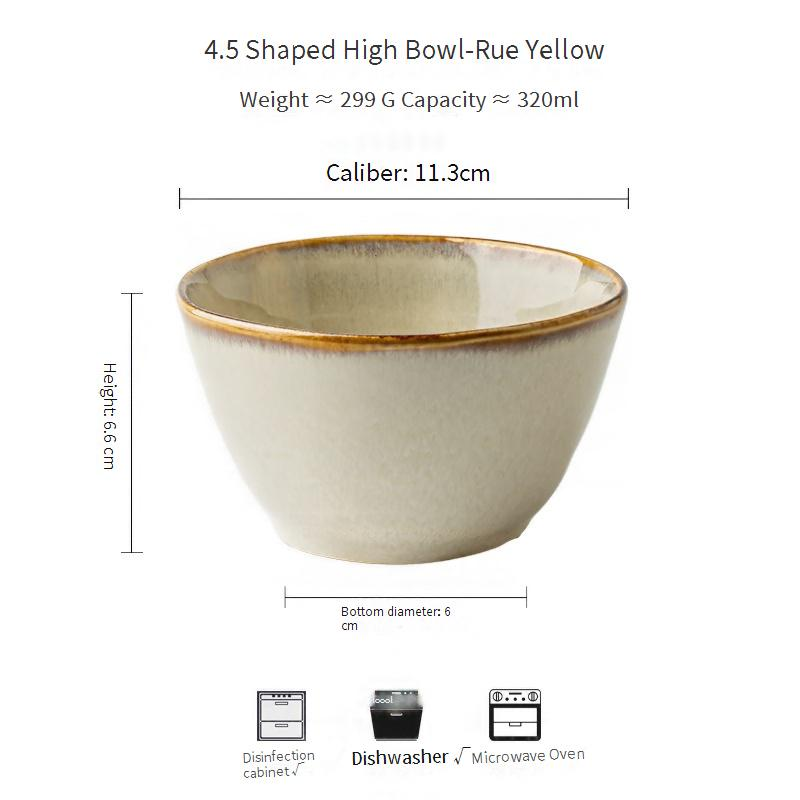 Nostalgiczne nieregularne ceramiczne miski na warzywa Specjalne talerze Miski na makaron Piec zmieniony naczynia_voghion.com