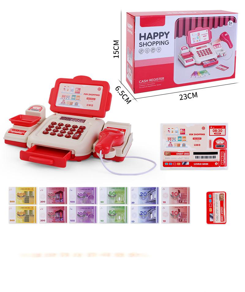 Giocattolo interattivo per bambini, registratore di cassa, calcolatrice, frutta per la spesa, effetti sonori realistici, gioco di finzione, supermercato (colori multipli)_voghion.com