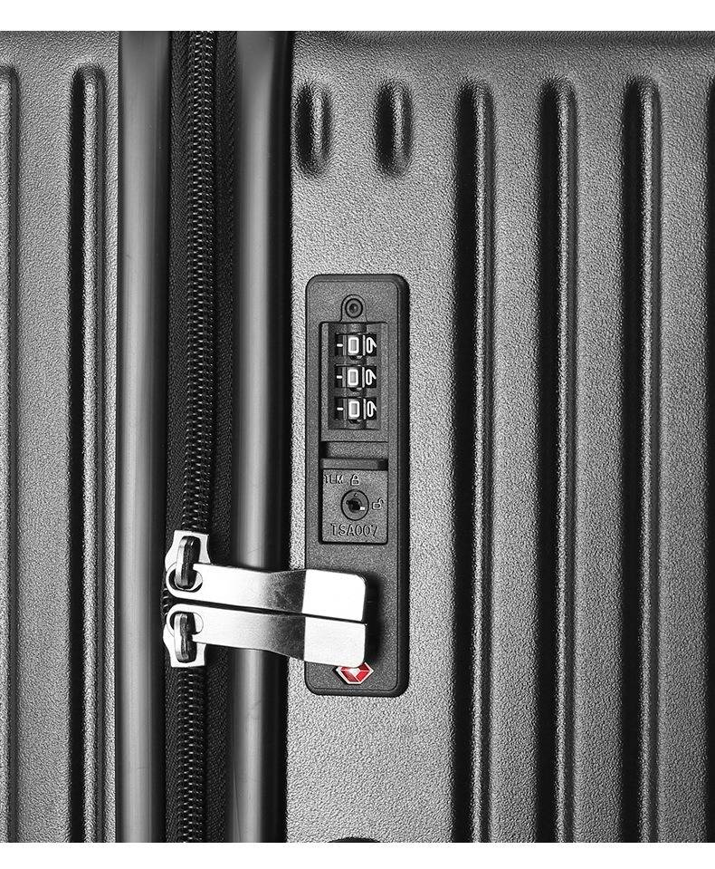 Gepäck Koffer mit großer Kapazität Reißverschluss 20 Bordkoffer Farblich passende weiße und blaue Reisetasche Mutter und Kind Verdickter Trolley_voghion.com