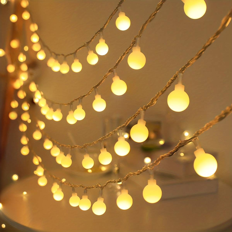 Enchanting LED Globe String Lights - Battery-Powered, For Christmas, Weddings, Parties, Home & Fireplace Decor,Switch Control_voghion.com