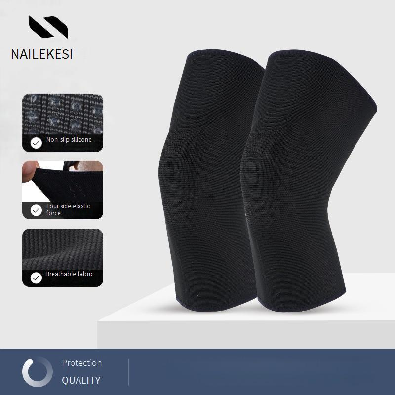 Tutore antiscivolo unisex per ginocchio - Maglia in nylon traspirante per corsa, escursionismo, palestra e sport - Presa in silicone e vestibilità a compressione_voghion.com