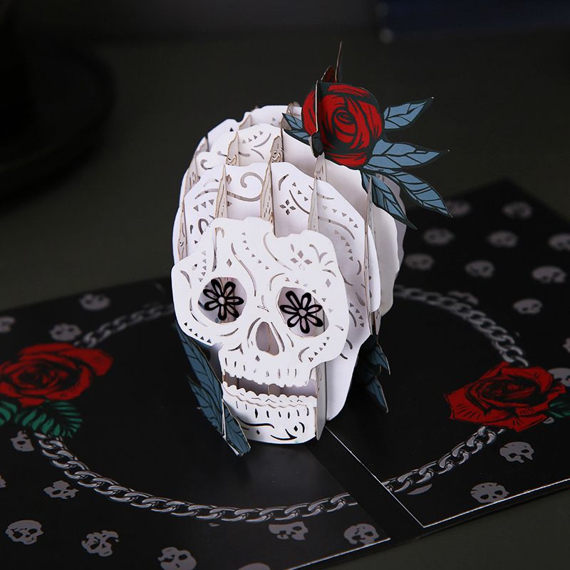 Halloween 3D Pop-Up Greeting Cards With Glitter & Foil – Pumpkin Skull Witch & Scarecrow Designs – Premium Laser-Cut Party Invitations For Spooky_voghion.com