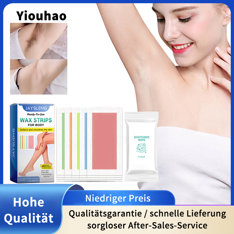 Jaysuing Epilierwachspapiere: Ganzkörper (Arme/Achseln/Beine), Sanft Irritationsfrei, Schnelle Haarentfernung, Glatte Haut_voghion.com