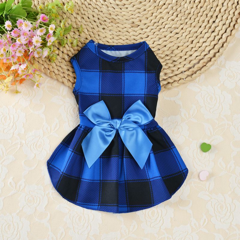 Neu Hund Plaid Rock Prinzessin Kleid Kleidung Für Teddy Pommerschen Kleine Hunde_voghion.com