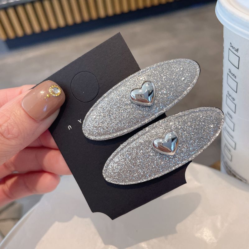 Serce w kształcie kryształu górskiego BB Eleganckie wysokiej jakości boczne grzywki Spinka do włosów Modna spinka do włosów Damskie akcesoria do włosów_voghion.com