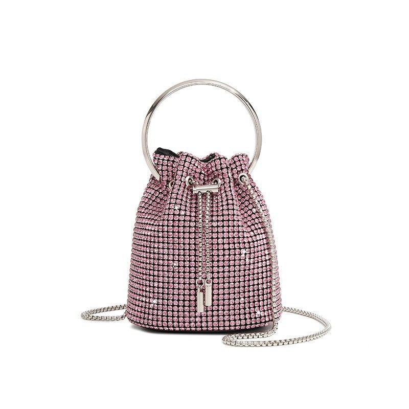 Borsa a tracolla con nappa e catena retrattile, nuova borsa a secchiello da donna del 2025_voghion.com