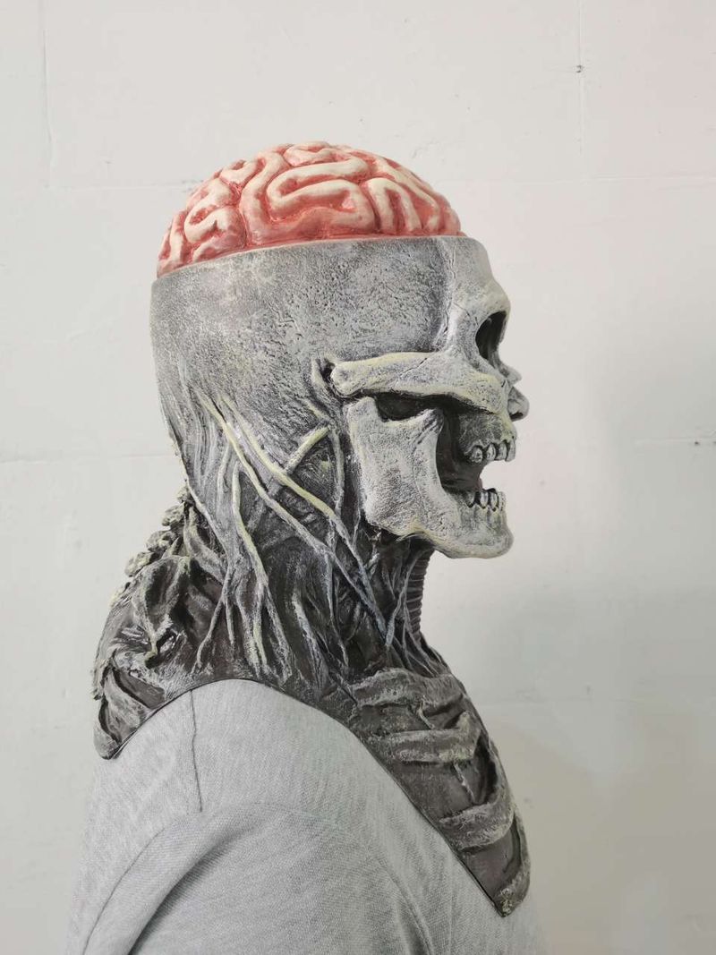 Unisex Scary headgear funny scary screaming latex mask Halloween skull mask_voghion.com