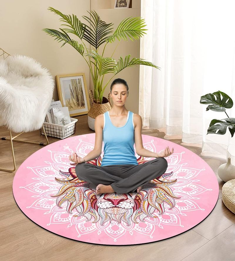 Yogamatten Suède Natuurlijke Rubber Meditatiemat Grote Ronde Mat Meditatie Meditatie Omgekeerde Mat Ondersteuning Antislip SGS Gecertificeerd_voghion.com