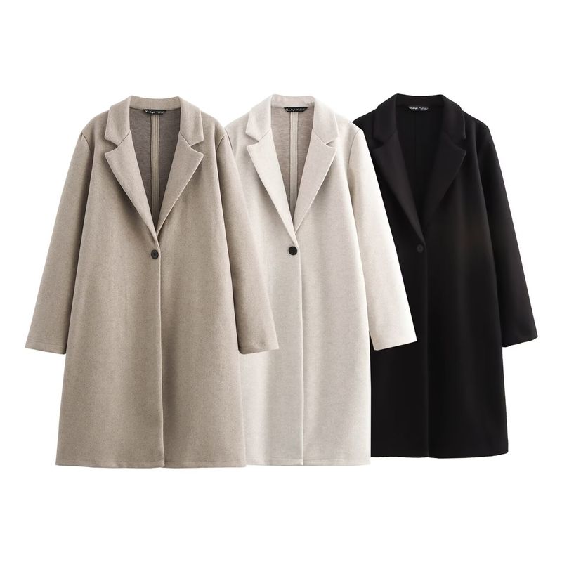 Cappotto autunnale da donna – Trench morbido di ispirazione francese con bottoni e collo in pelliccia sintetica (XS/S/M/L, cachi/nero/crema)_voghion.com