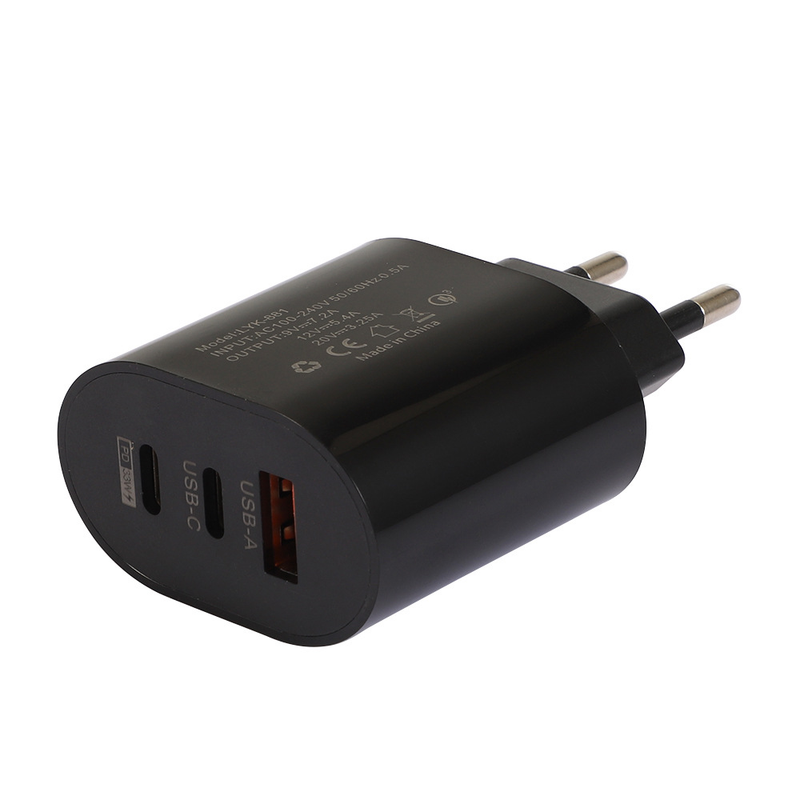 Type-C mobiele telefoonoplader 2A USB+2PD multipoort Amerikaanse en Europese reisoplaadkop_voghion.com