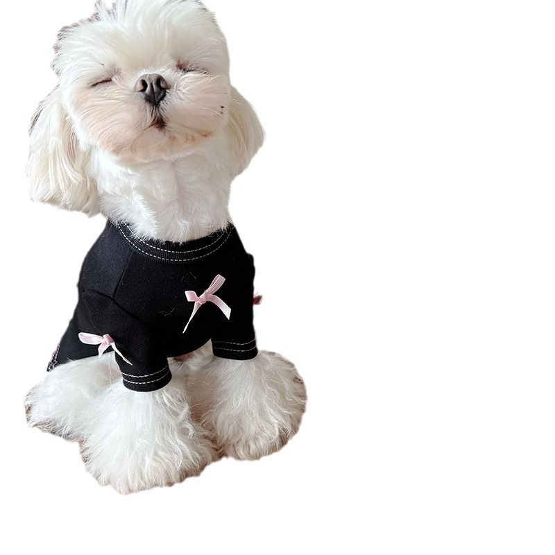 Neu Herbst Winter Haustier Hund Katze Baumwolle Home Base Rosa Schwarz Bowknot Kleine_voghion.com