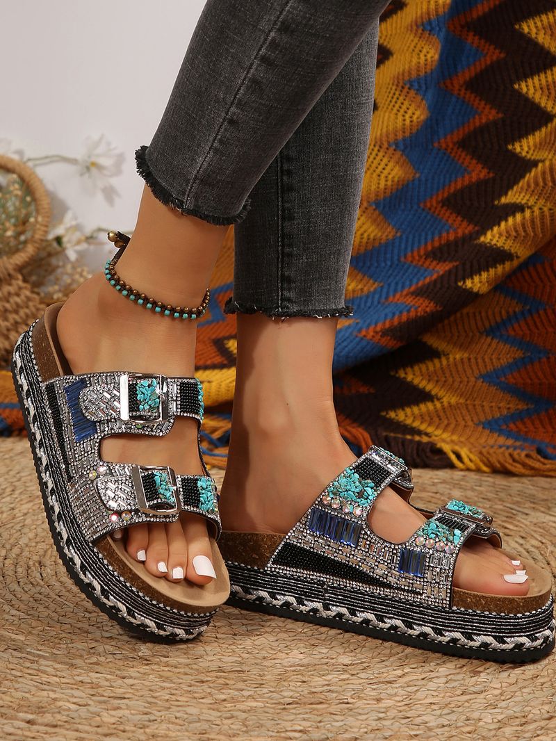 2025 m. Nauja madinga stora dugno virvė su dviguba sagtimi ir vandens deimanto kamščio išorine paplūdimio šlepetė moterims_voghion.com