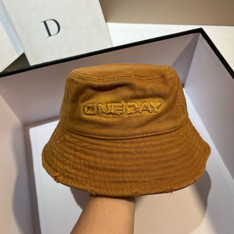 2025 American Washed Brushed Cotton Fisherman Spring And Autumn New Style Ripped Embroidered Letters Casual Outdoor Travel_voghion.com