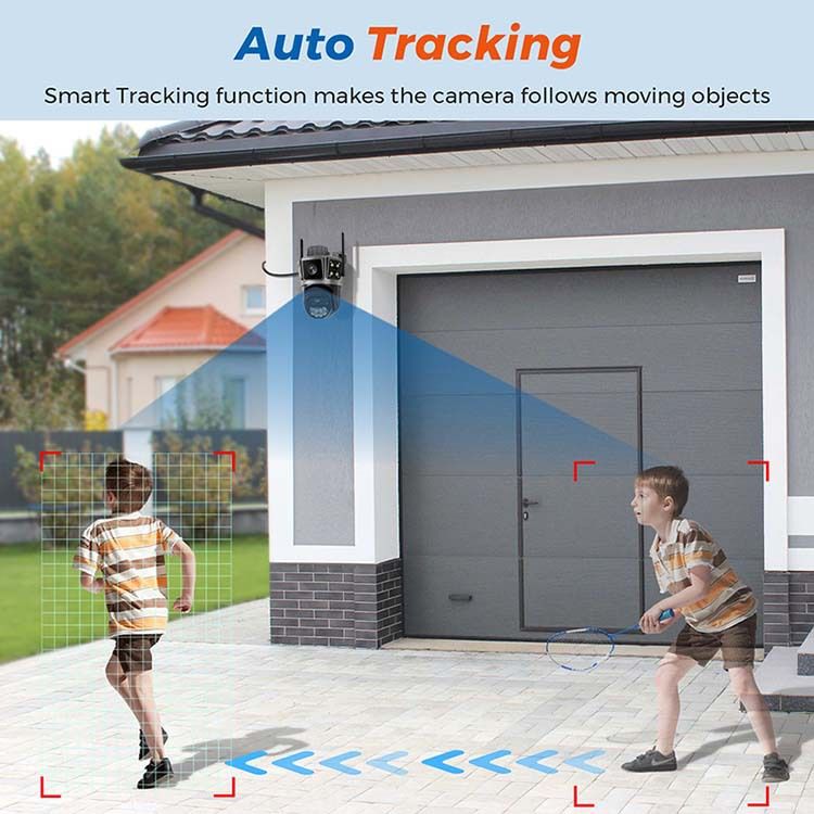 360° 3-Panel Outdoor Security Camera With 5G WiFi, 6MP HD, Full-Color Night Vision, Motion Detection, And Weatherproof Design_voghion.com