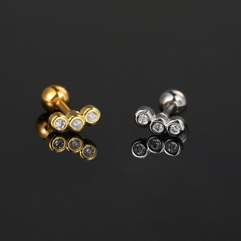 Orecchini unisex geometrici a bottone per le orecchie da donna, con vite a sfera rotonda in acciaio al titanio, con torsione a sfera_voghion.com