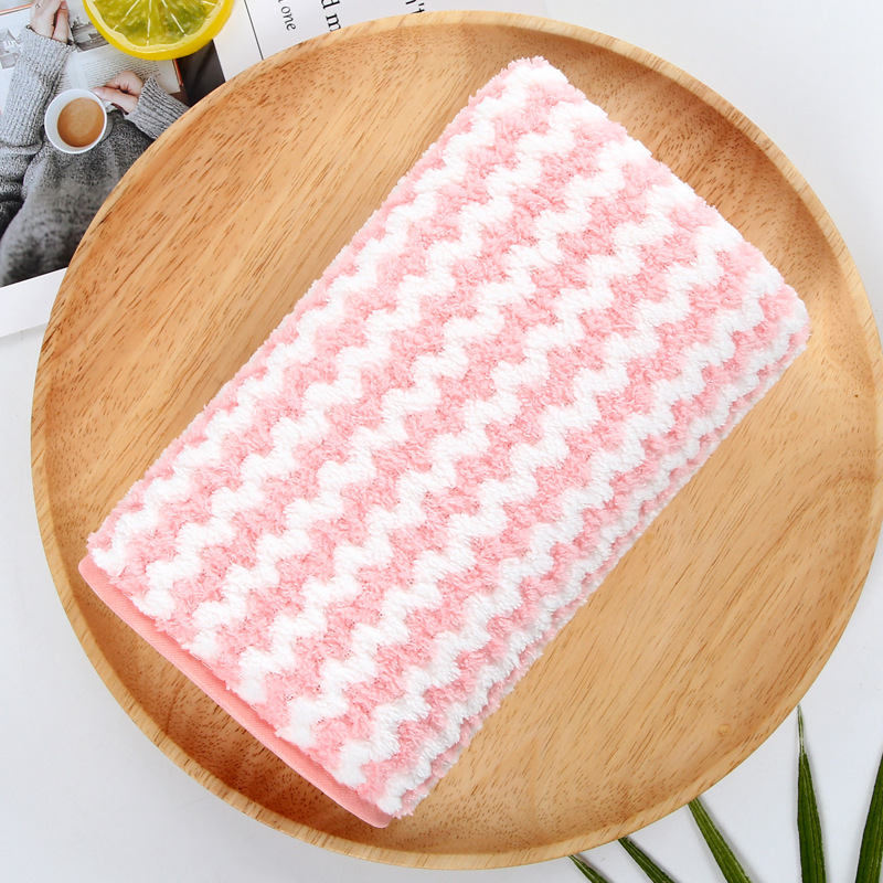 Asciugamano in velluto corallo, salvietta ispessita, asciugamano per il viso morbido e assorbente, ricamo regalo_voghion.com