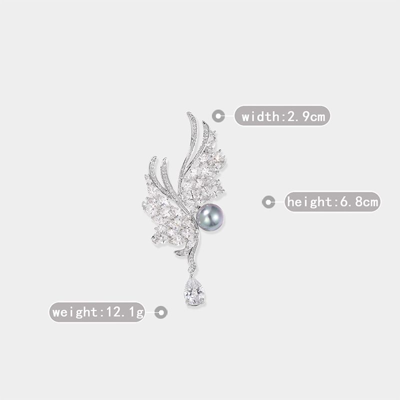 Herren-Anstecknadel mit Federn für Anzüge – elegantes Perlen- und Federdesign, perfekt für Geschäftskleidung und als Geschenk. Perlenbrosche, Accessoires, Firmengeschenke_voghion.com