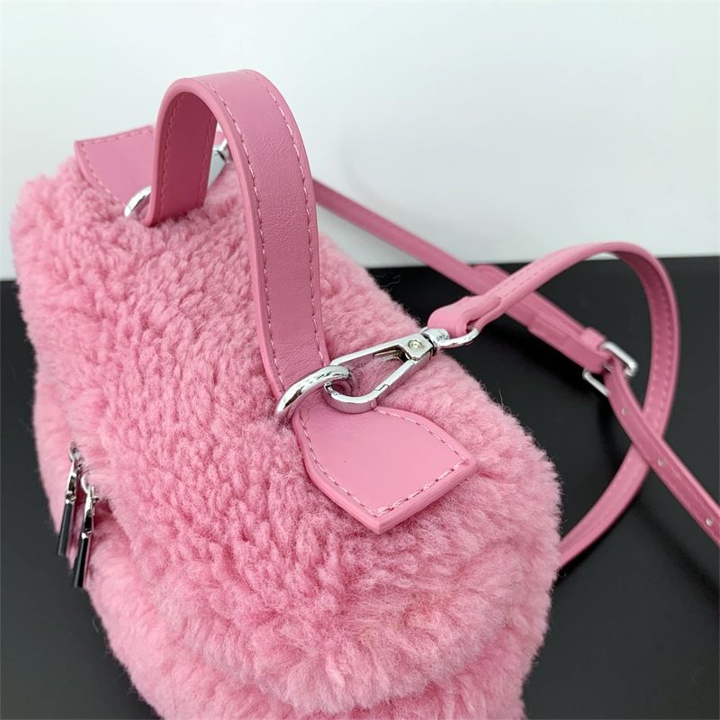 Faux Fur Camera Crossbody Bag - Elegant Retro Box Bag With Adjustable Strap For Women, Soft Fluffy Small Handbag For Daily Use & Office Commute_voghion.com