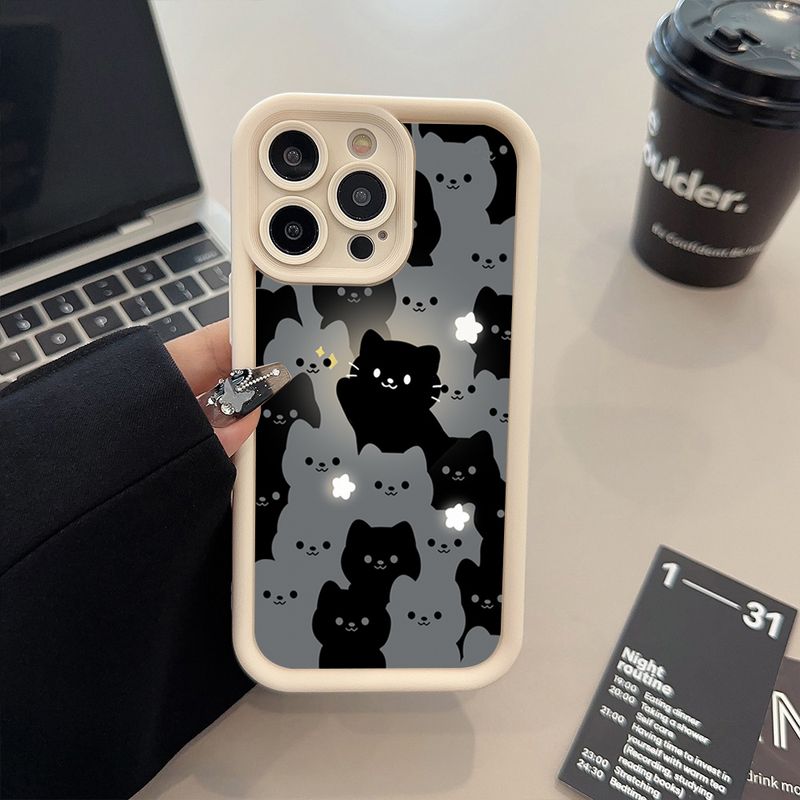 Custodia in silicone con simpatico gatto dei cartoni animati per Xiaomi Redmi Note 13 12 Pro Plus 5G 12S 11S 11 10S Redmi 12 13 13C 14C Cover morbida antiurto_voghion.com