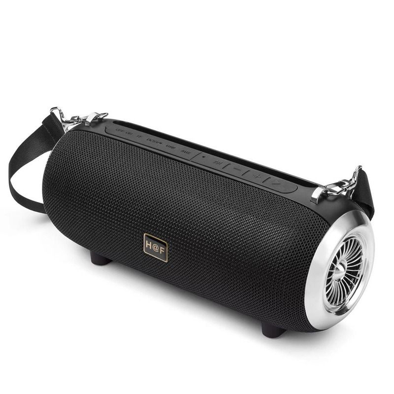 Haut-parleur Bluetooth à double haut-parleur, haut-parleur portable d'extérieur à volume élevé, sangle en tissu, radio audio haute puissance, machine tout-en-un_voghion.com