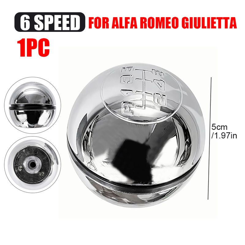 Pomello del cambio a leva cromata a 6 velocità per accessorio auto Alfa Romeo Giulietta_voghion.com