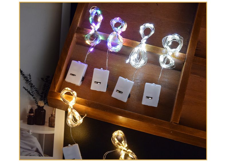 Mini-LED-Lichterketten für Kuchen, Blumen, Luftballons, Dekorationen – 10/20/30 LED-Kupferdraht-Lichterketten mit Knopfbatterie_voghion.com