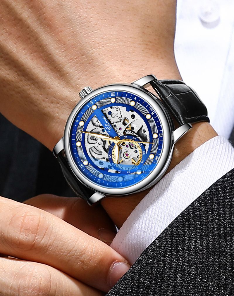 Heren Holle Automatische Mechanische Horloge Zakelijke Mode Glow-in-the-dark Waterdicht Mechanisch Horloge_voghion.com