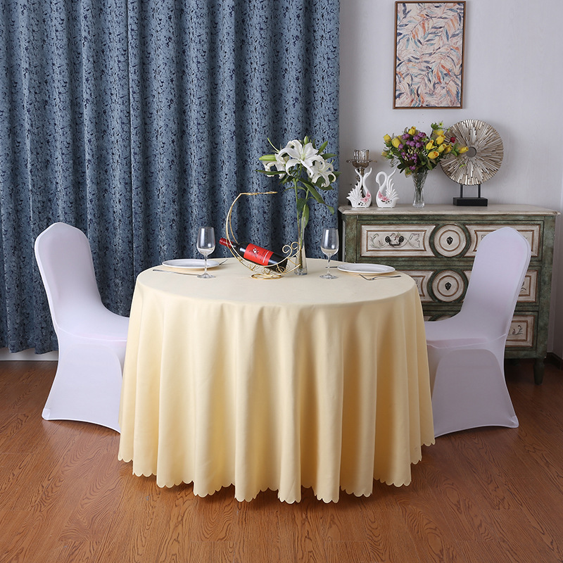 Hotel dining tables, tablecloths, banquet restaurants, large circular dining tables, holiday cloths, household fabrics, solid color weddings_voghion.com