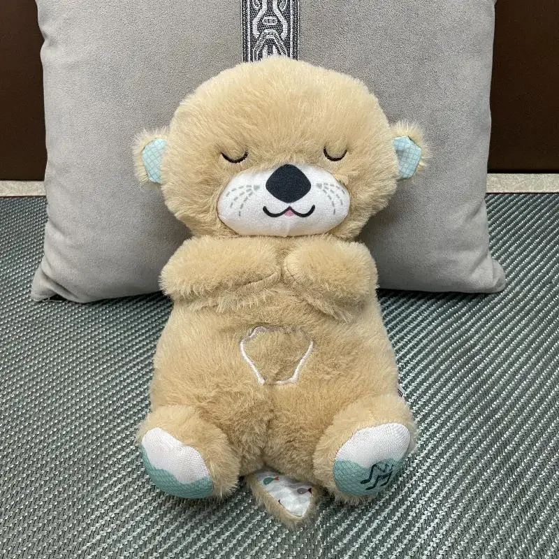 Breathing Otter Sleep and Playmate Otter Musical Stuffed Baby Plush Toy with Light Sound Newborn Sensory Comfortable Baby Gifts_voghion.com