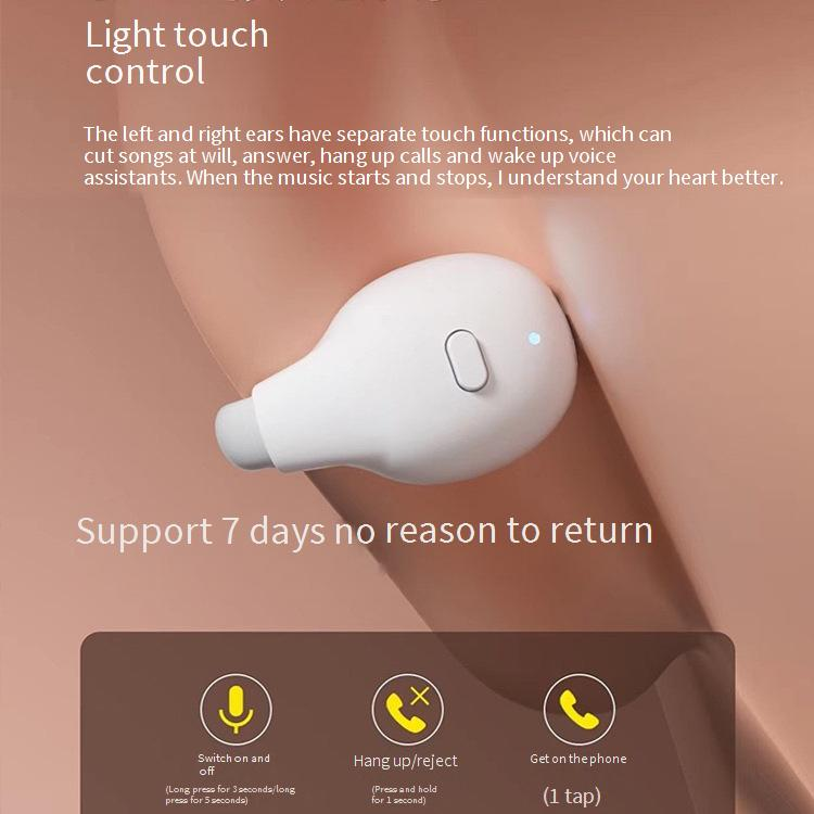 Bluetooth Headphones Bluetooth Headset Long Battery Life Wireless Sports Ear Hook Style Without Sound Leakage Huaqiangbei Ear Clip Style Personality_voghion.com