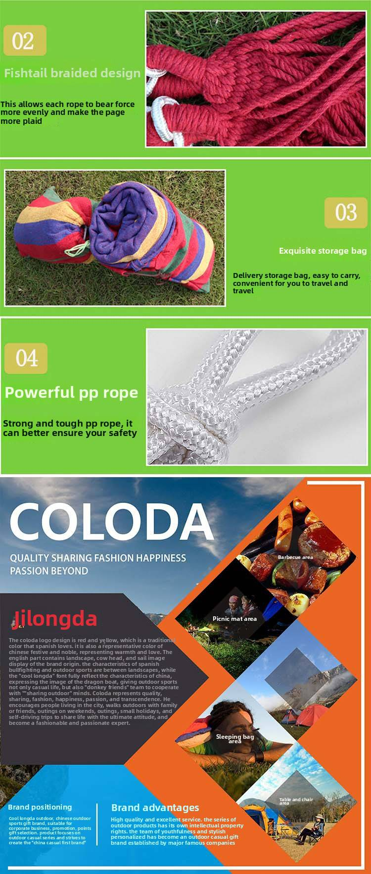 Coloda Outdoor Leisure Single Person Hammock CL-D001_voghion.com