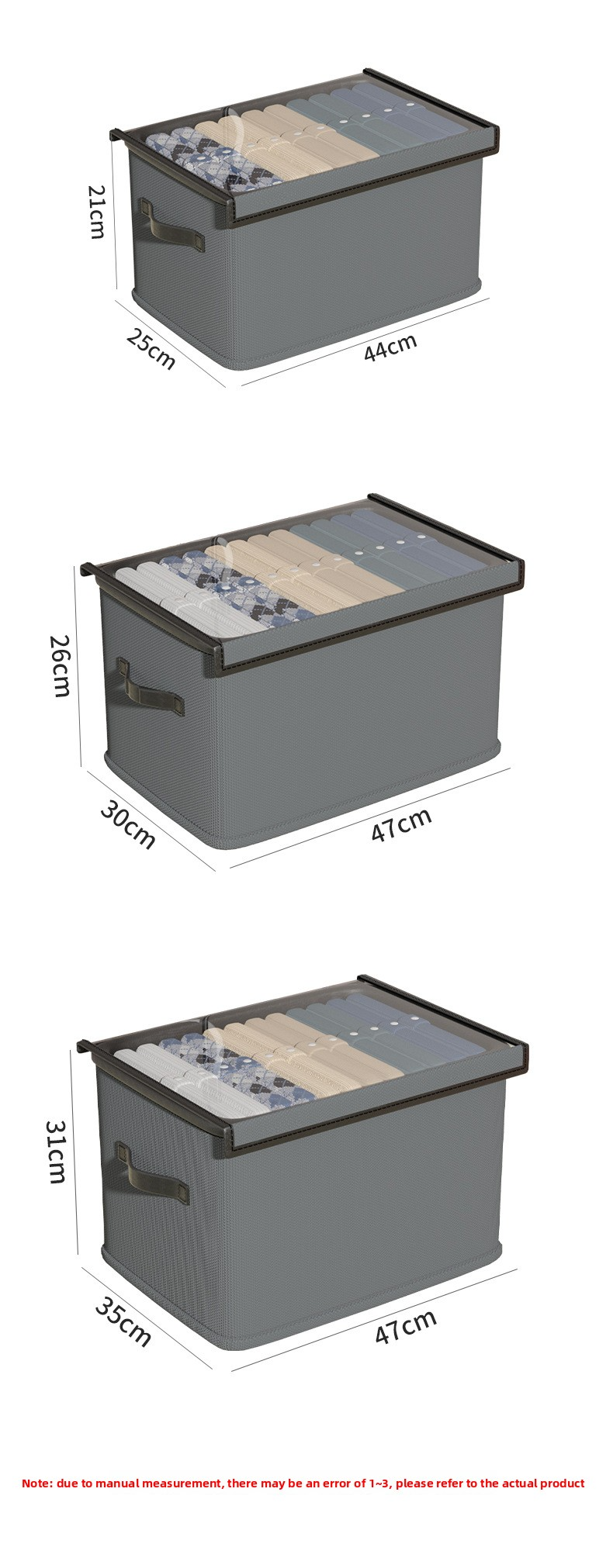 Contenitore pieghevole per vestiti - Organizzatore multiuso per cassetti con copertura antipolvere per organizzare armadi e guardaroba_voghion.com
