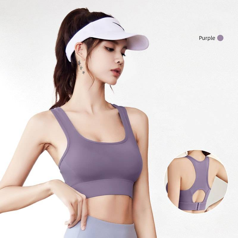 Women's Shockproof, Gathered, Naked-feel Yoga, Running, Fitness High-intensity Sports Bra_voghion.com