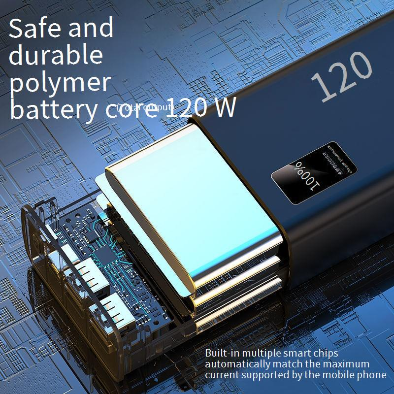 120W Super Fast Charging Power Bank 30000mAh High Capacity Portable Charger With Digital Display For IPhone & Android Devices_voghion.com