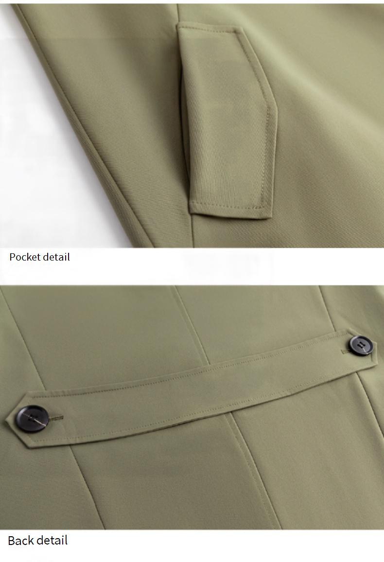 Elegante trench lungo da donna: vestibilità slim, stile ampio, capospalla versatile (M/L/XL/2XL/3XL, verde chiaro/kaki/rosso/blu navy/verde scuro)_voghion.com