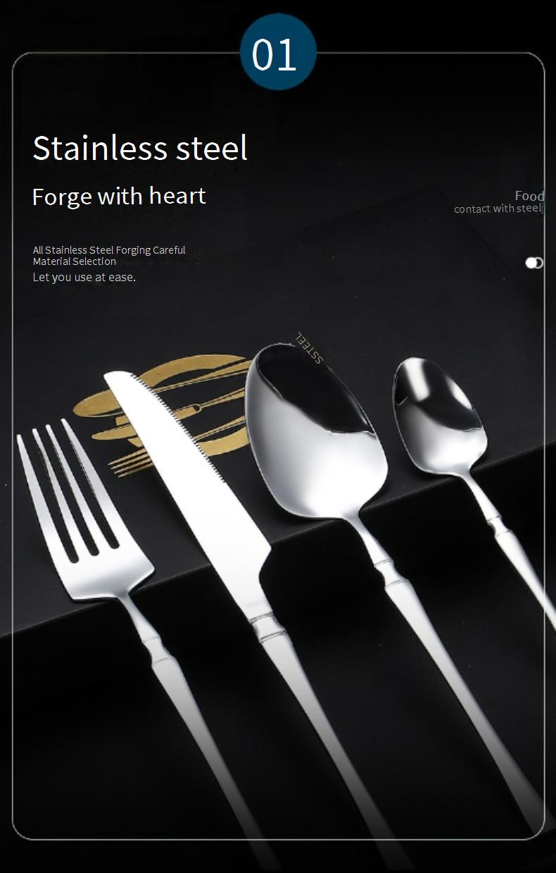 Mirror-Polished Cutlery Set – 4-Piece Stainless Steel Flatware In Gold/Silver/Rose Gold, Modern Dining & Gift Essentials_voghion.com